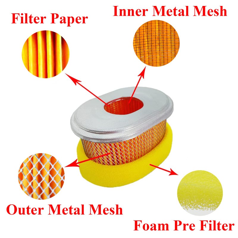 WOTIAN Air Filter Compatible with Honda GX160 GX200 GX212 GX225 Engine 5.5HP 6.5HP 7.0HP 7.5HP, Air Cleaner 17210-ZE1-505 17210-ZE1-517 - Image 3